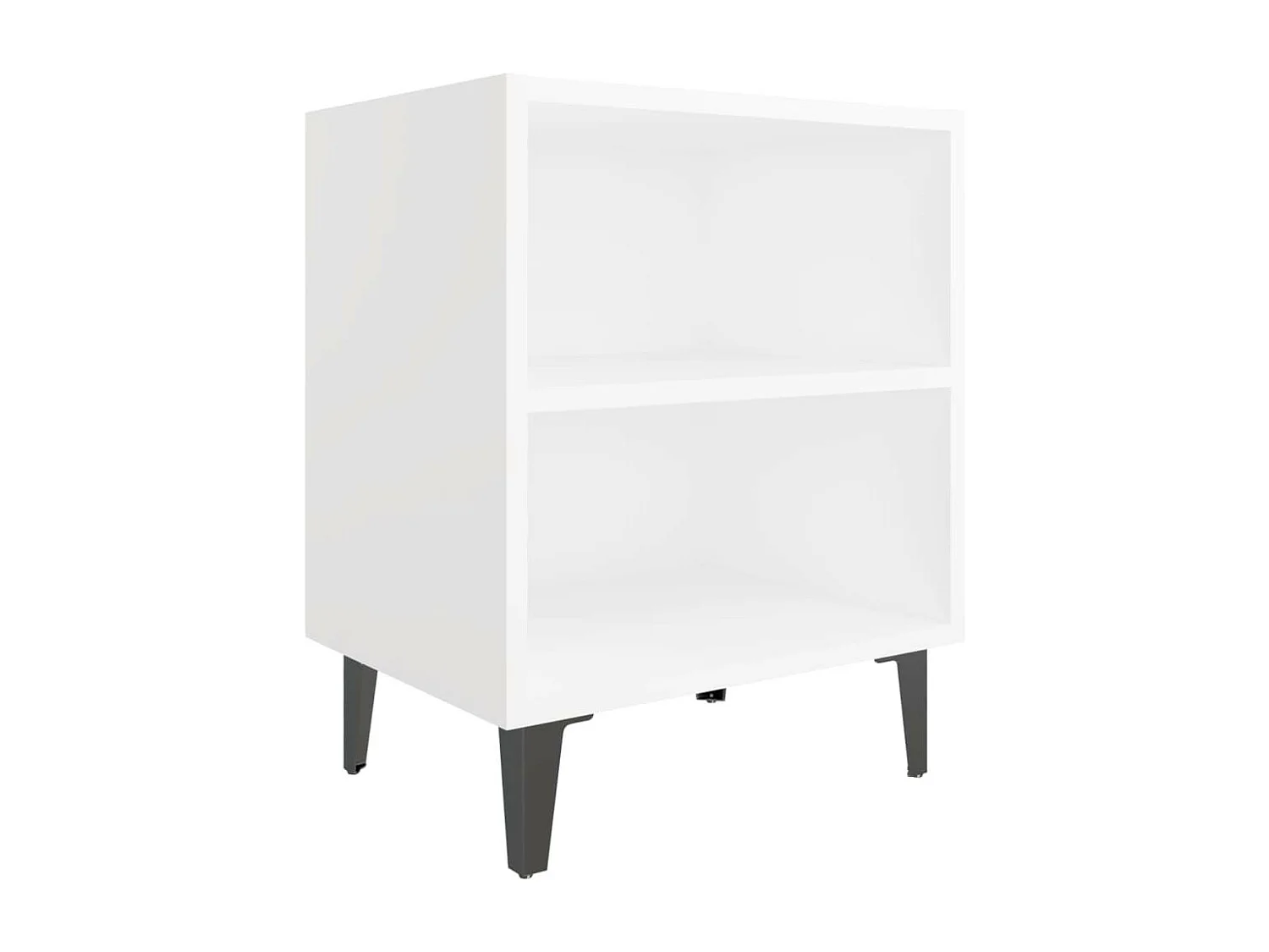 Tables de chevet avec pieds en métal 2 pcs Blanc 40x30x50 2