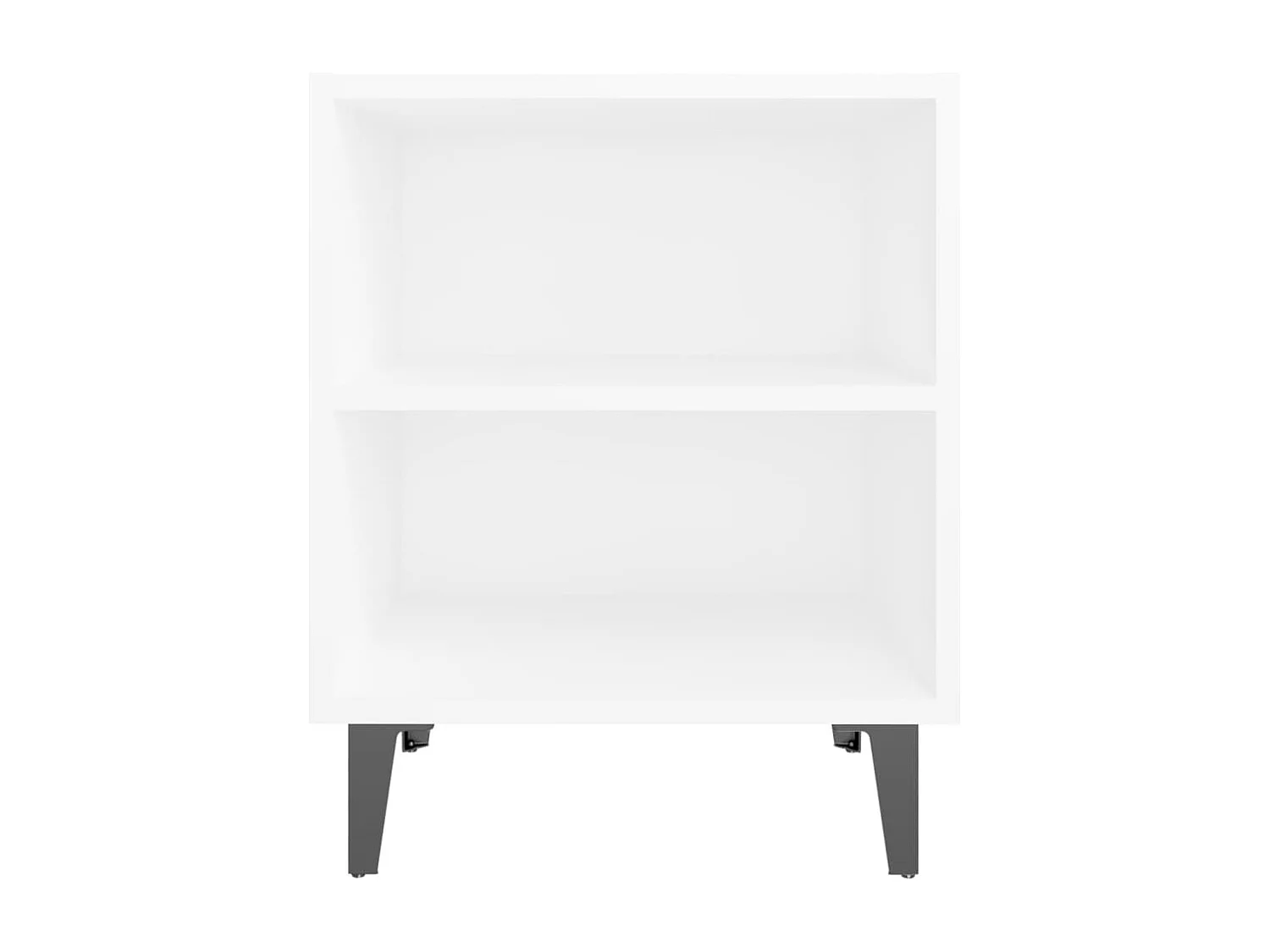 Tables de chevet avec pieds en métal 2 pcs Blanc 40x30x50 2