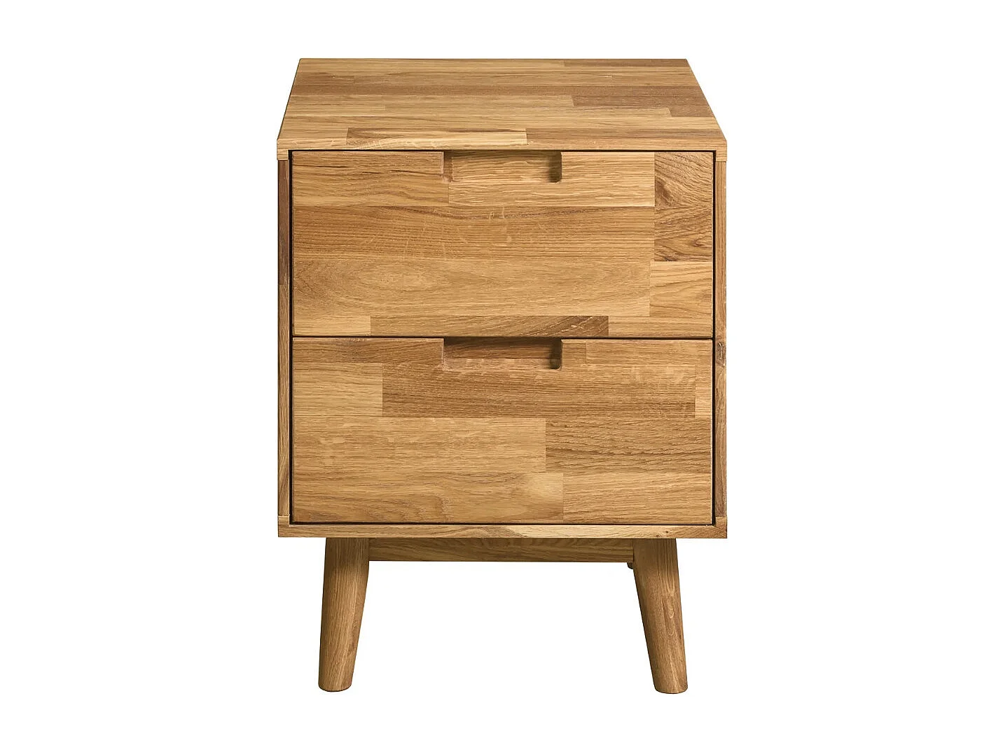 Chevet 2 tiroirs en bois de chêne massif Kundy