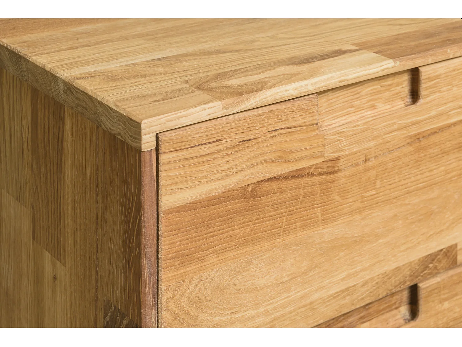 Chevet 2 tiroirs en bois de chêne massif Kundy