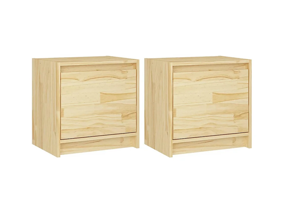 Tables de chevet 2 pcs 40x30,5x40 Bois de pin massif 2
