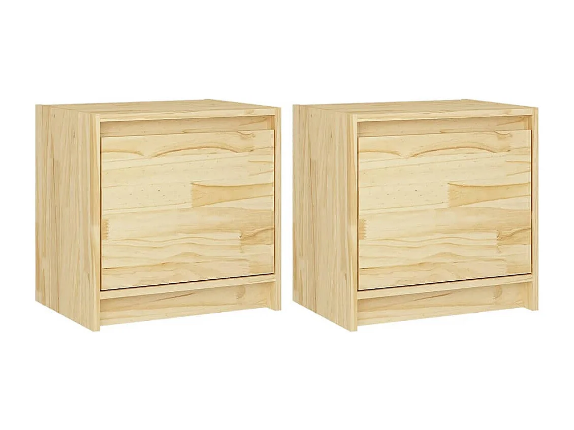 Tables de chevet 2 pcs 40x30,5x40 Bois de pin massif 2
