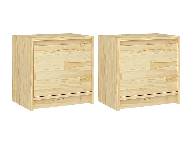 Tables de chevet 2 pcs 40x30,5x40 Bois de pin massif 2