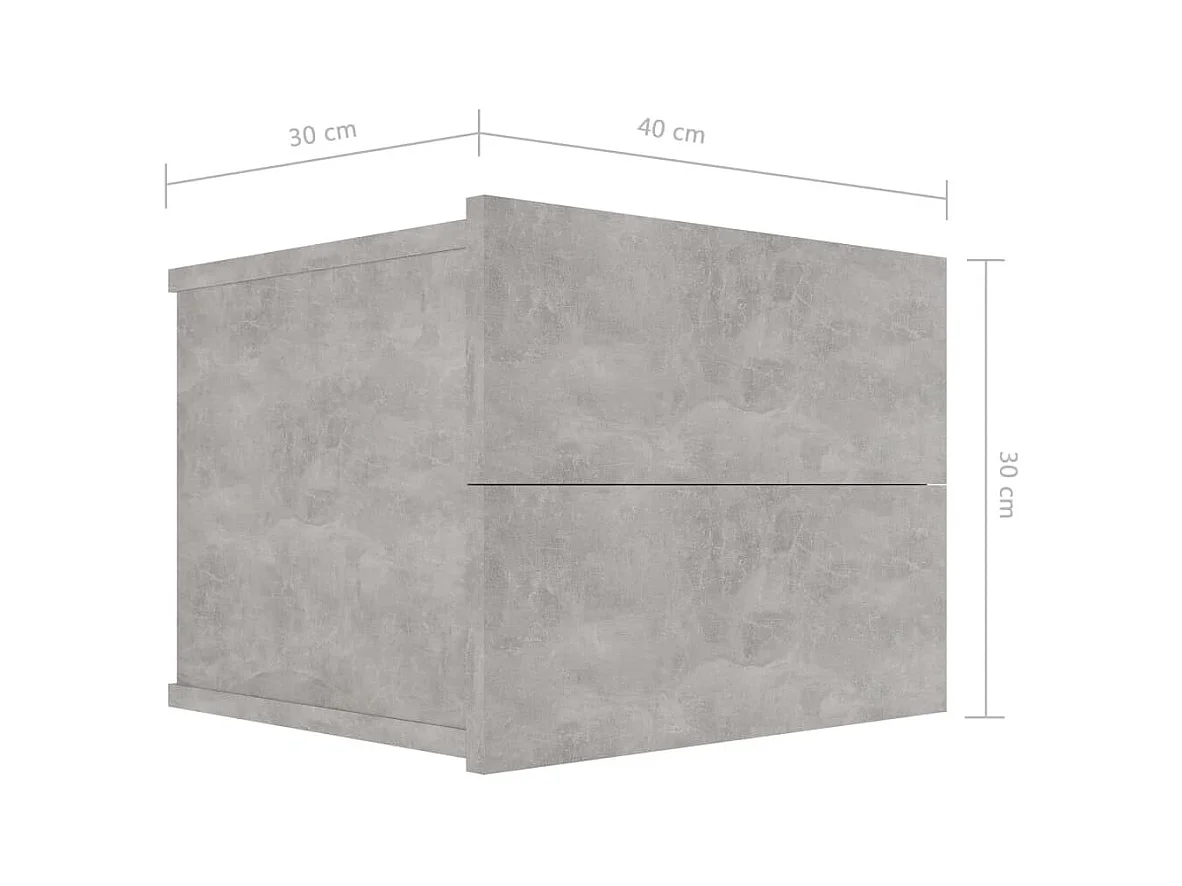 Tables de chevet 2 pcs Gris béton 40 x 30x30