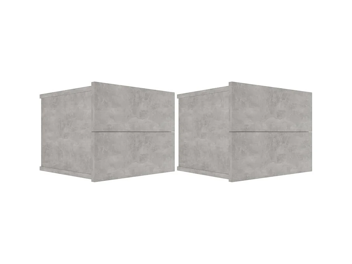 Tables de chevet 2 pcs Gris béton 40 x 30x30