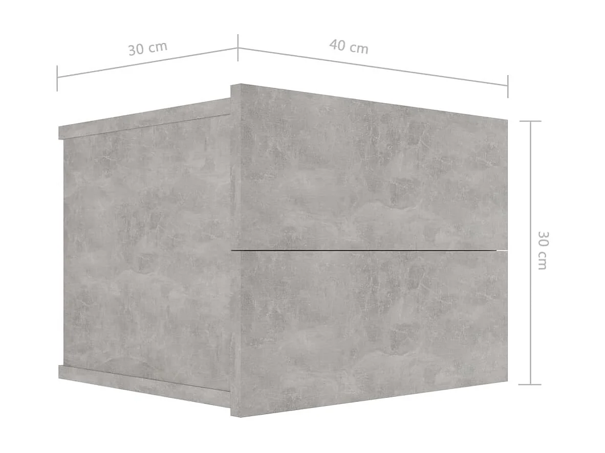 Tables de chevet 2 pcs Gris béton 40 x 30x30