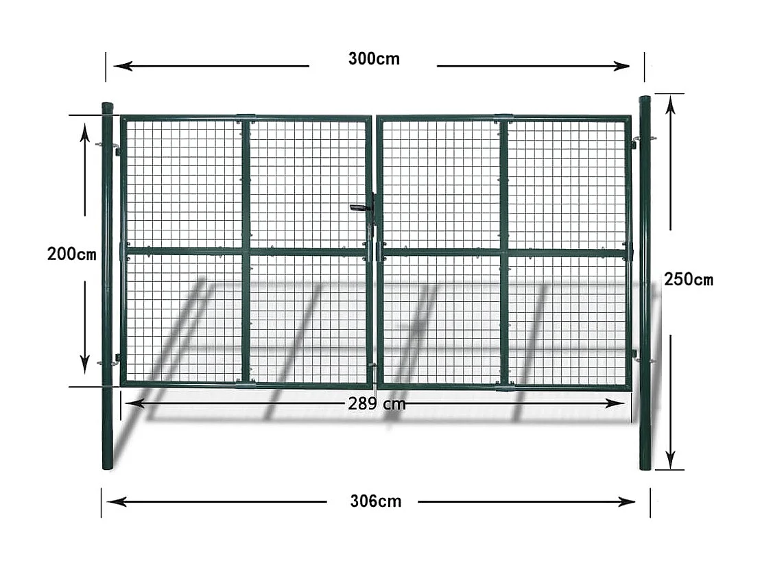 Portail de Clôture en Grillage Galvanisée 289x200 - 306x250