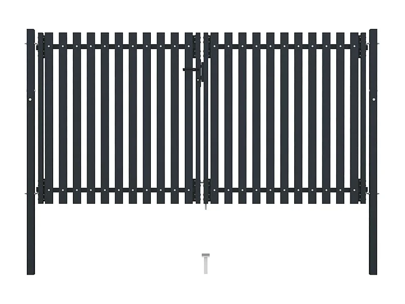 Portail de clôture à double porte Acier 306x200 Anthracite