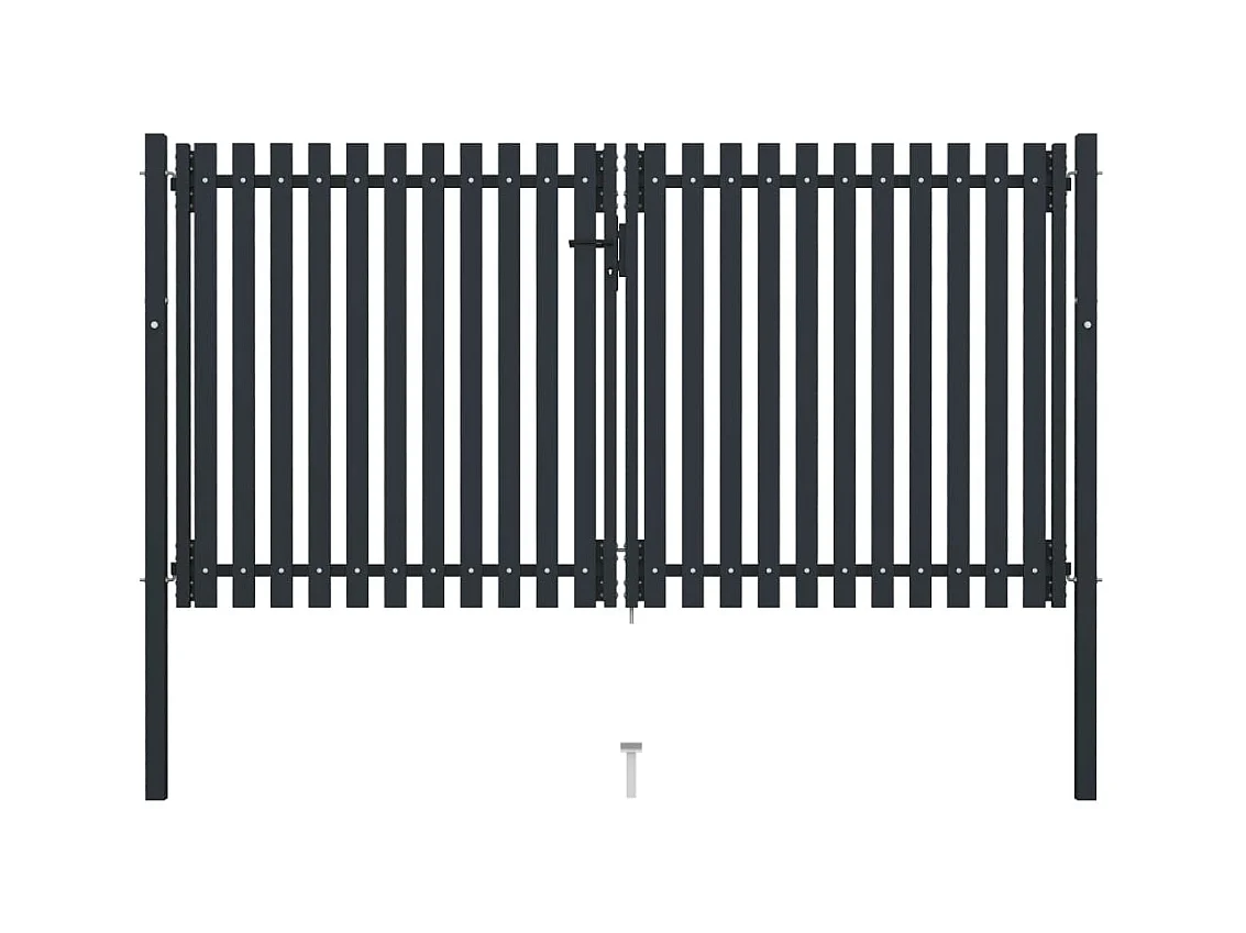Portail de clôture à double porte Acier 306x200 Anthracite