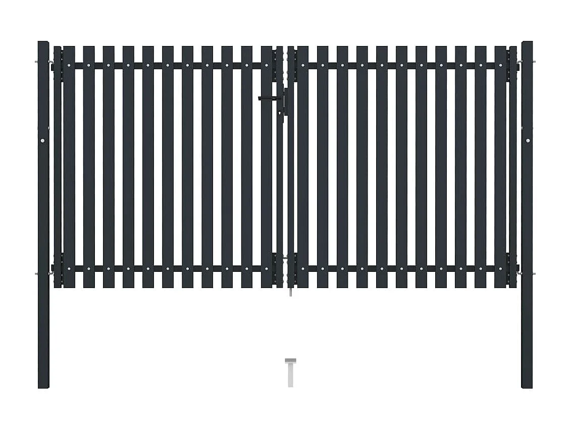 Portail de clôture à double porte Acier 306x200 Anthracite