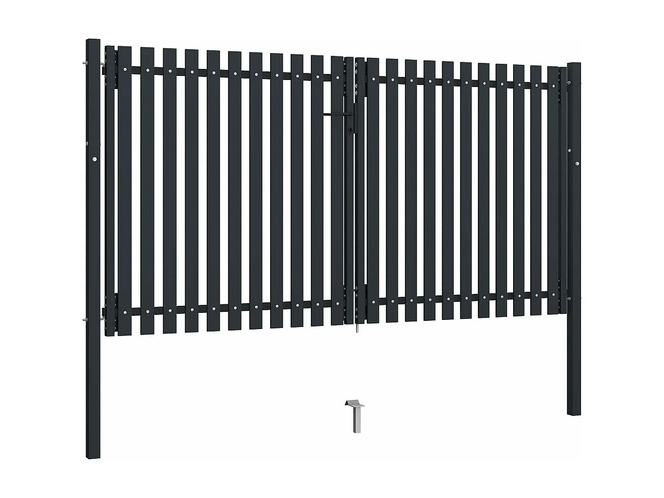 Portail de clôture à double porte Acier 306x200 Anthracite