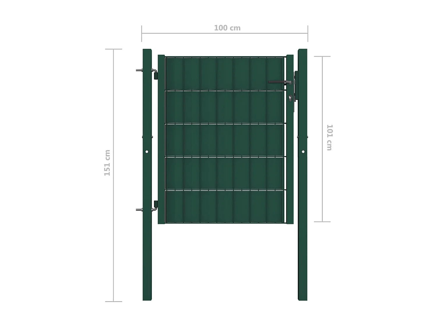 Portail de clôture PVC et acier 100x101 Vert