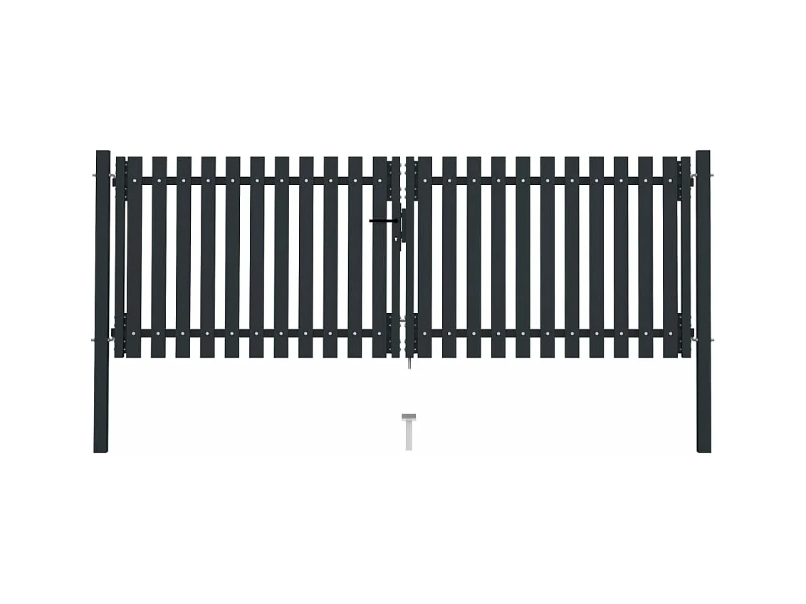 Portail de clôture à double porte Acier 306x175 Anthracite