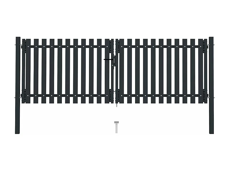 Portail de clôture à double porte Acier 306x175 Anthracite