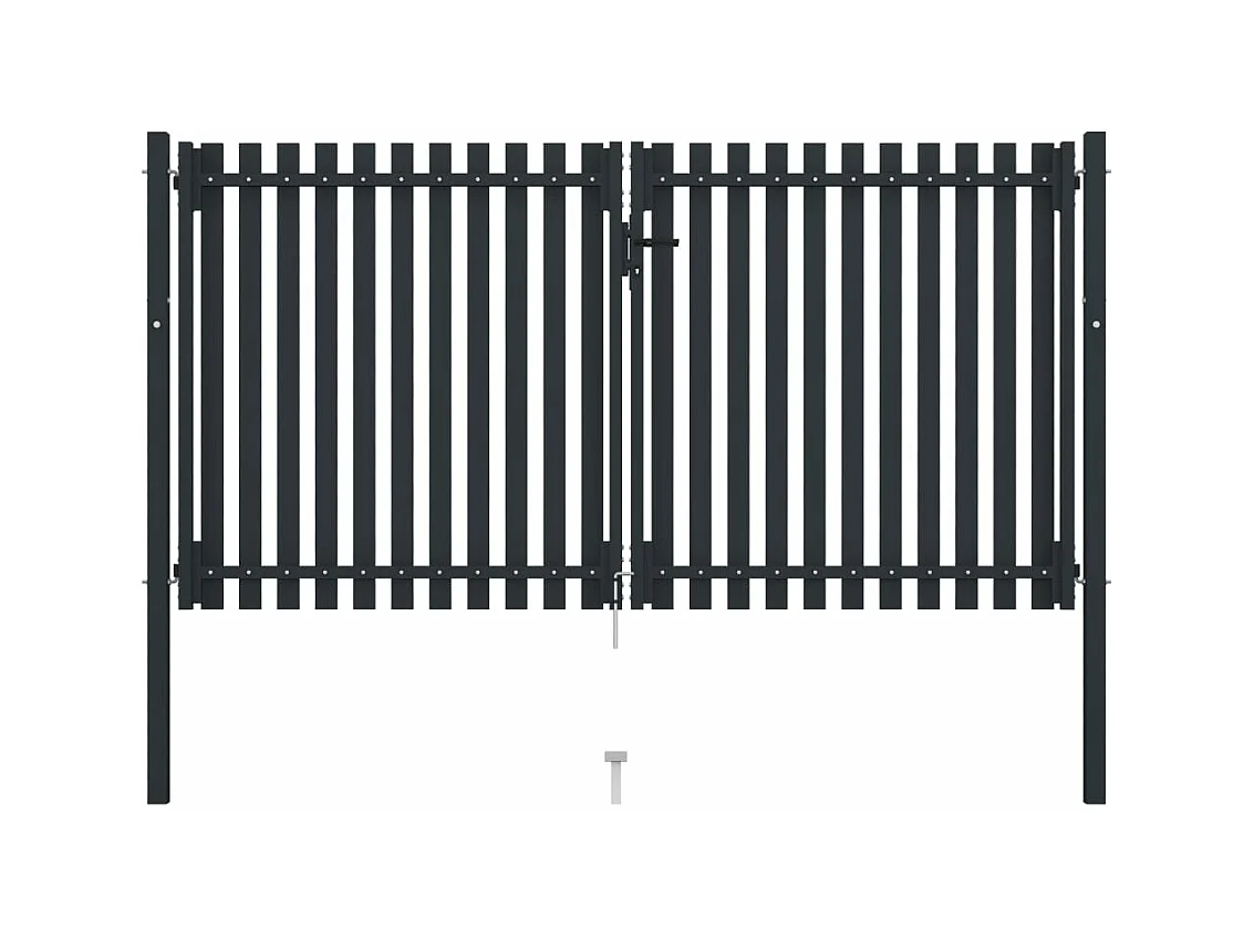 Poort dubbel 306x220 cm staal antraciet