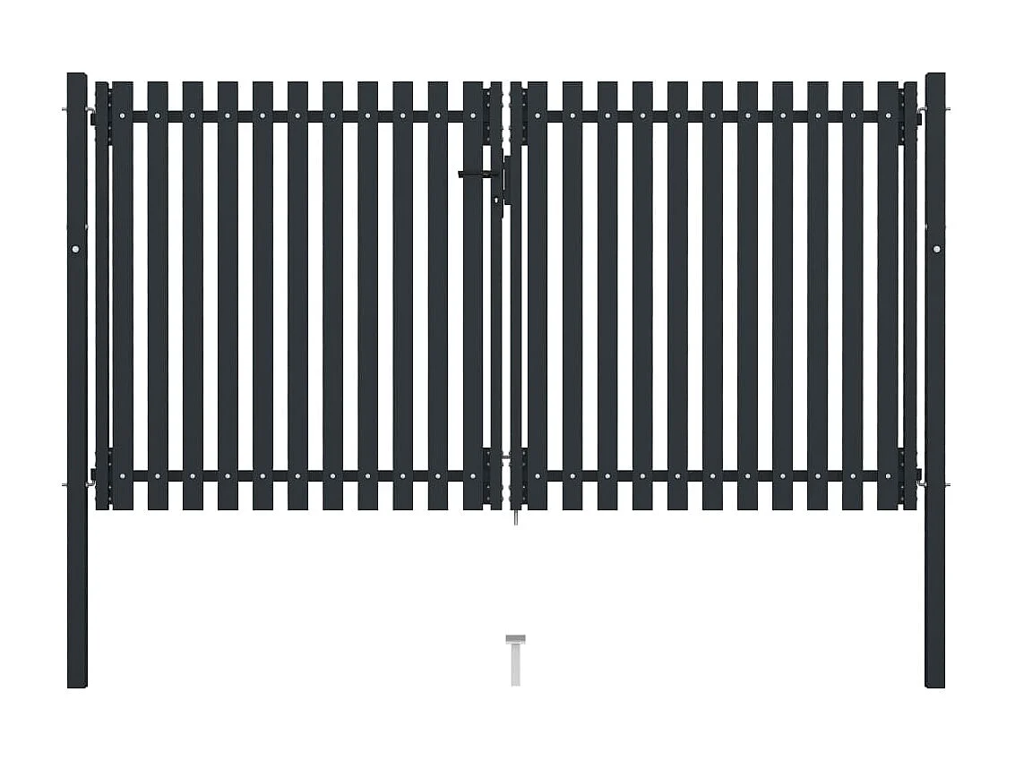 Portail de clôture à double porte Acier 306x220 Anthracite