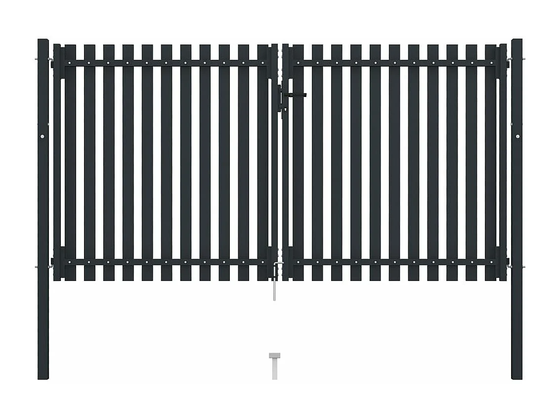 Portail de clôture à double porte Acier 306x220 Anthracite