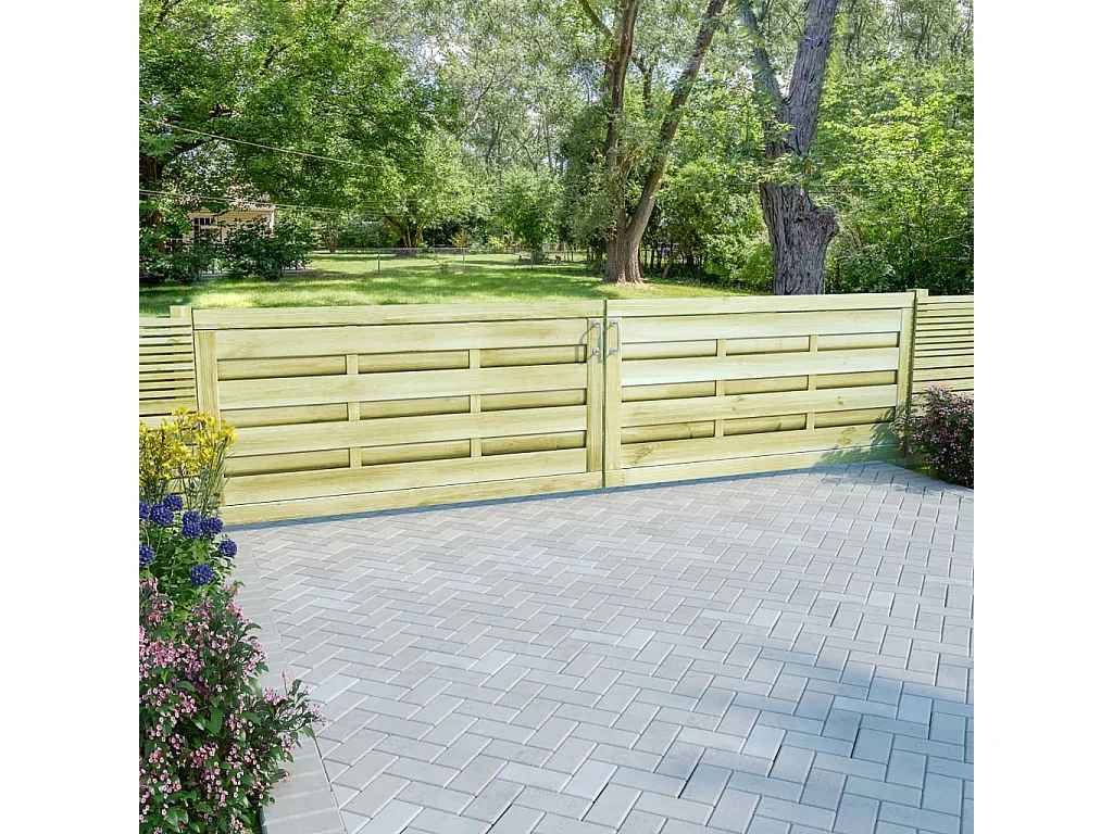 Portillons 2 pcs Bois de pin imprégné 150x75 Vert