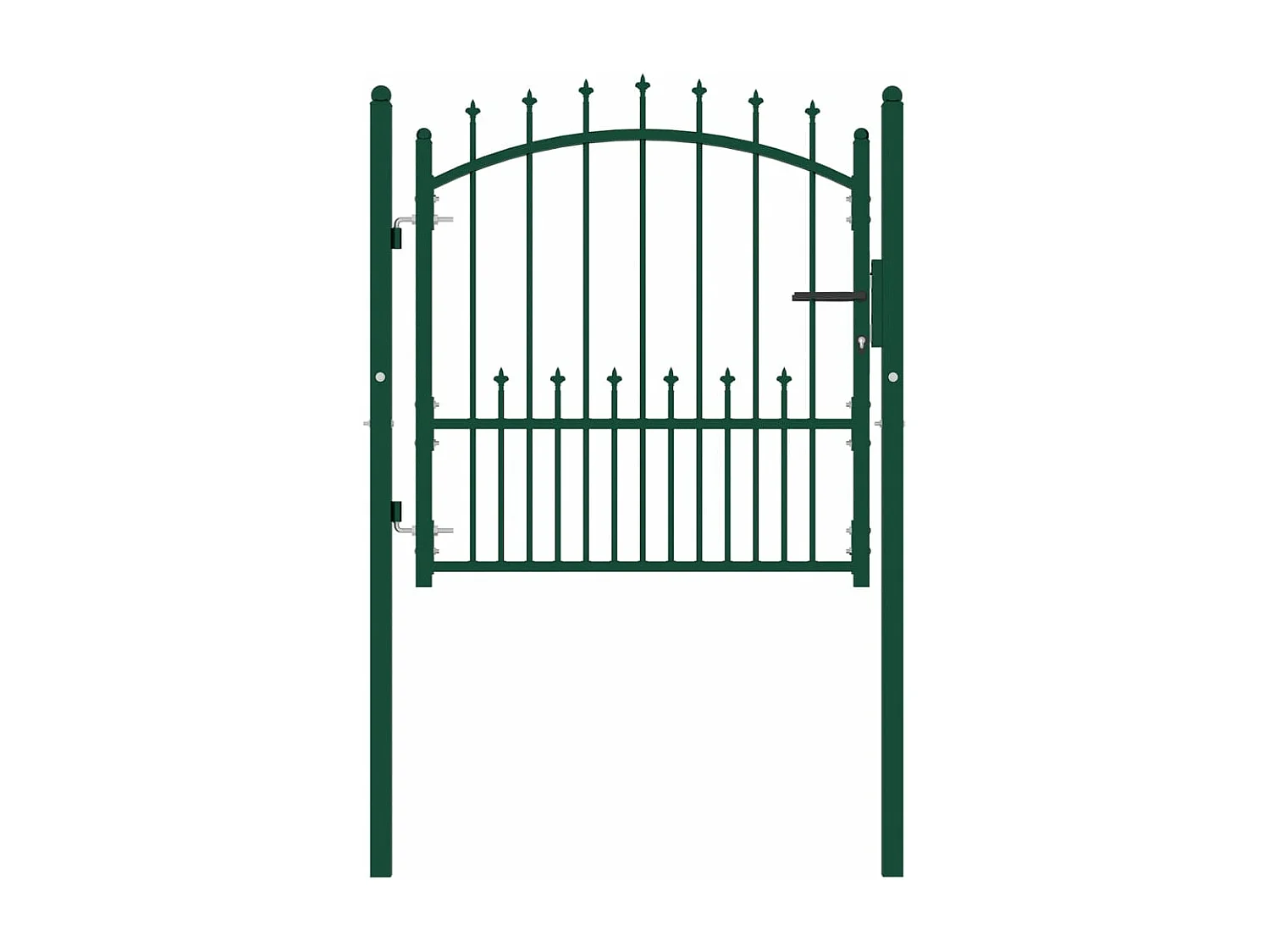 Portail de clôture avec pointes Acier 100x100 Vert 2