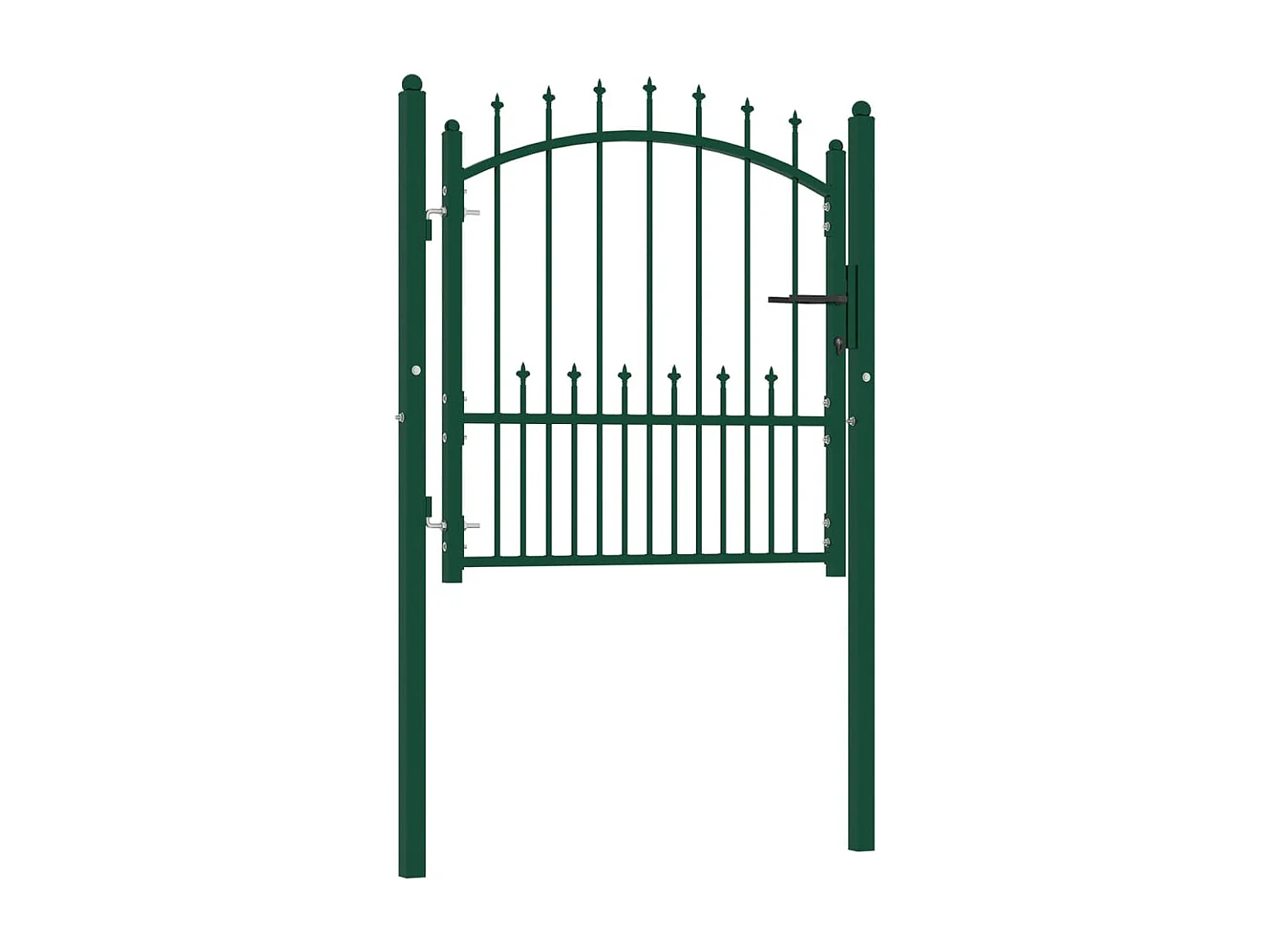 Portail de clôture avec pointes Acier 100x100 Vert 2