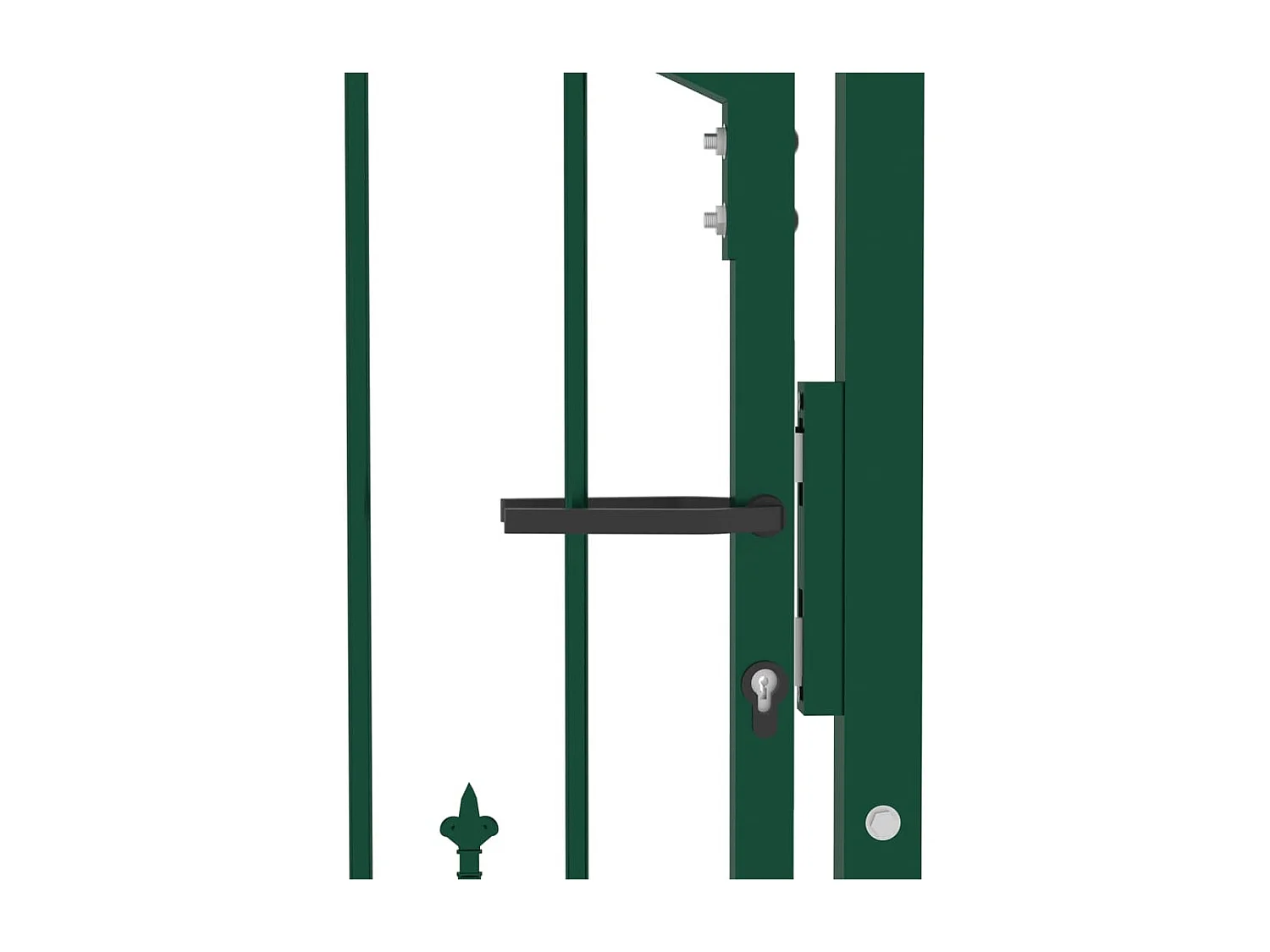 Portail de clôture avec pointes Acier 100x100 Vert 2