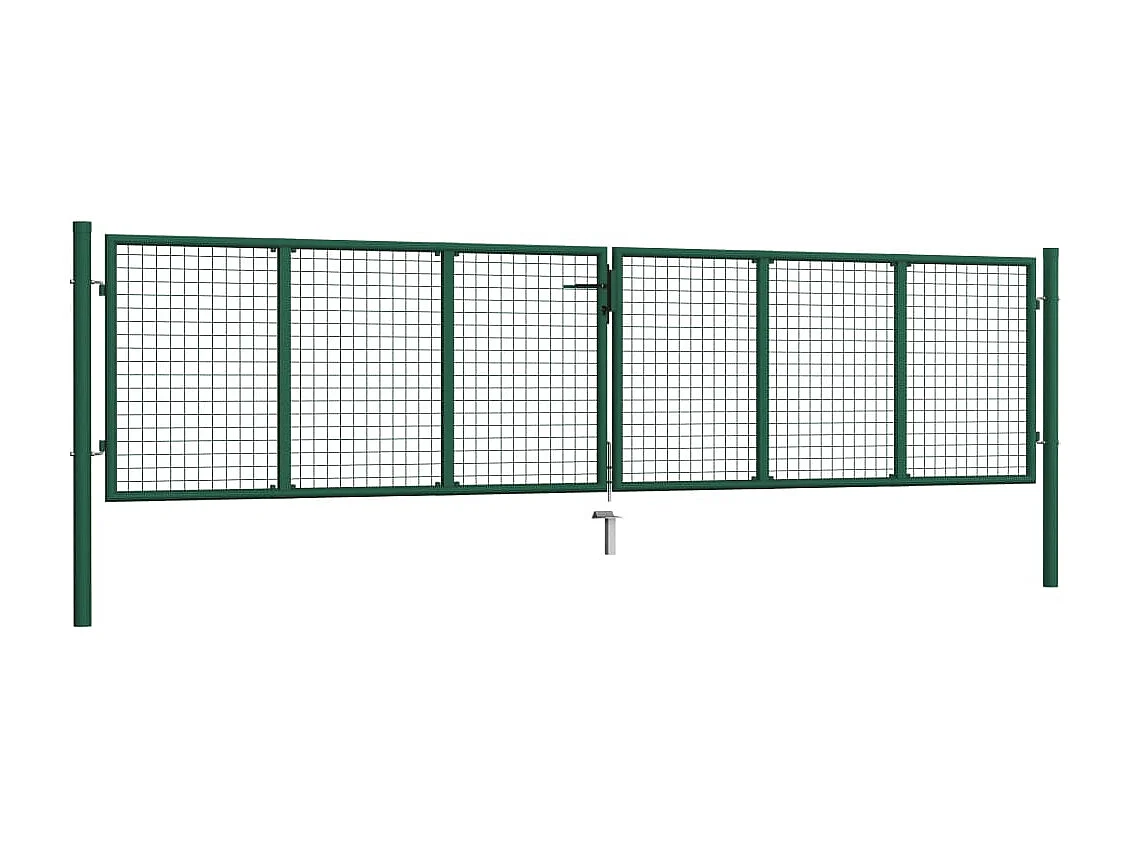 Portail en treillis de jardin Acier 400x125 Vert