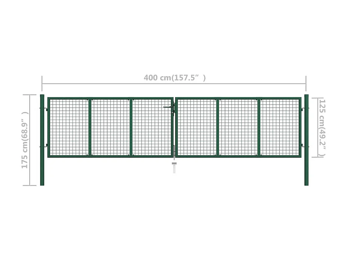 Portail en treillis de jardin Acier 400x125 Vert
