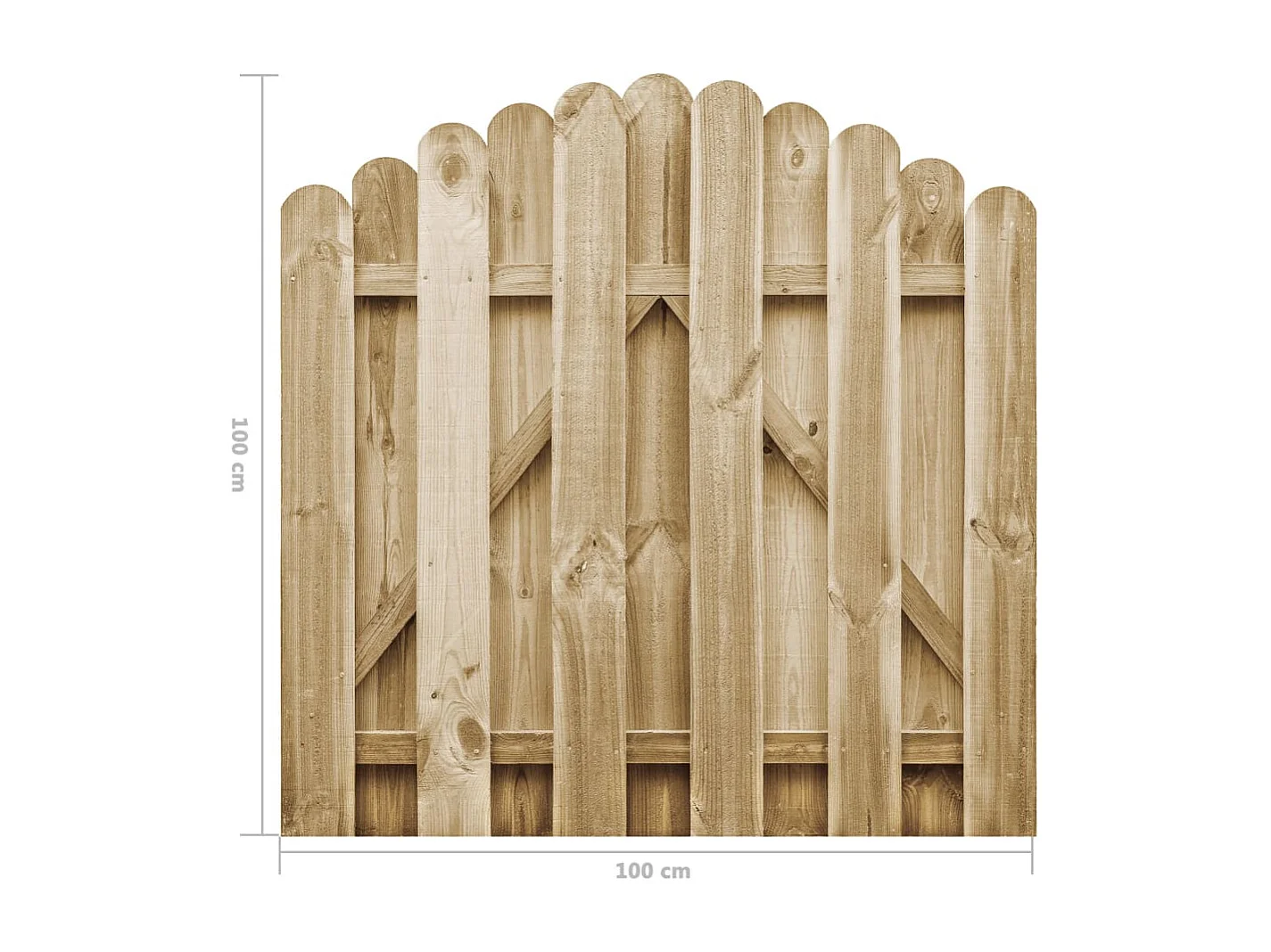 Portail de jardin Bois de pin imprégné 100x100