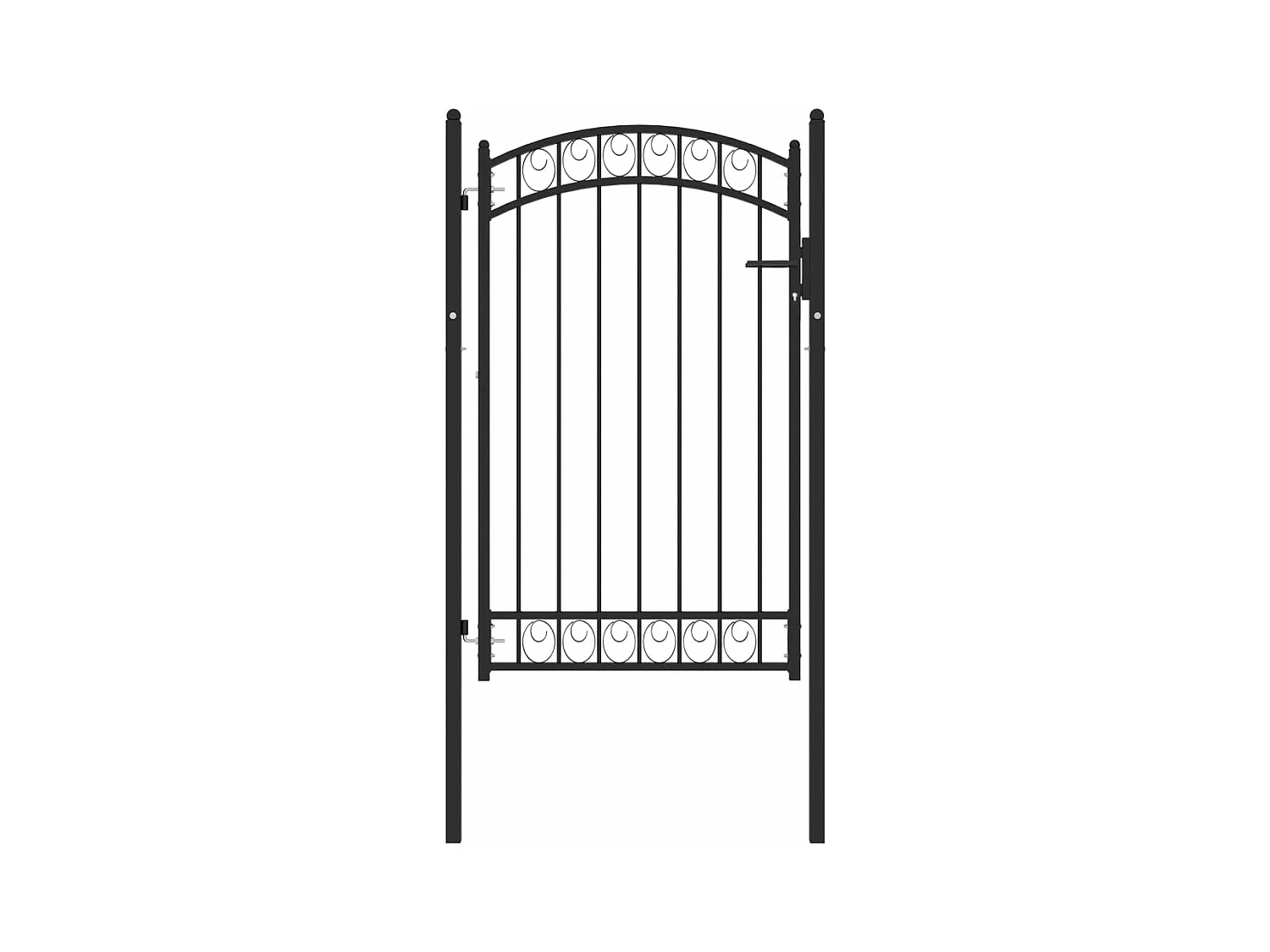 Portail de clôture avec dessus arqué Acier 100x150 Noir