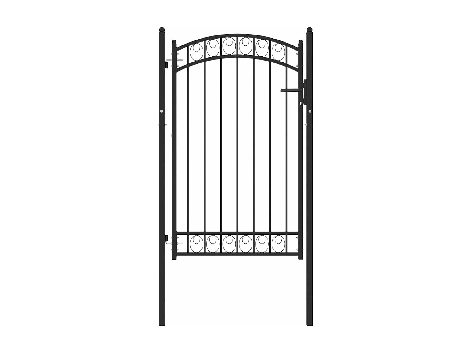 Portail de clôture avec dessus arqué Acier 100x150 Noir