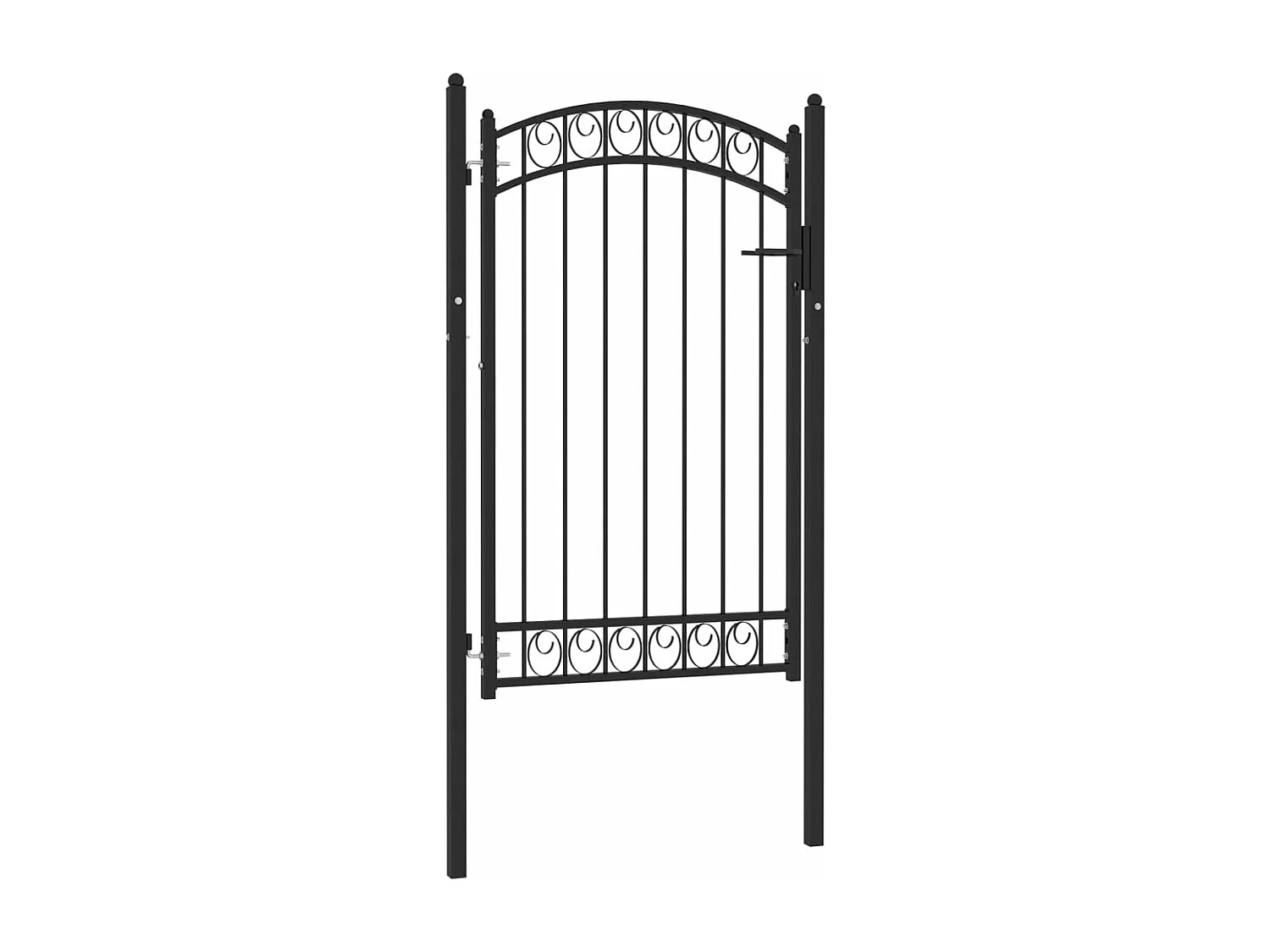 Portail de clôture avec dessus arqué Acier 100x150 Noir