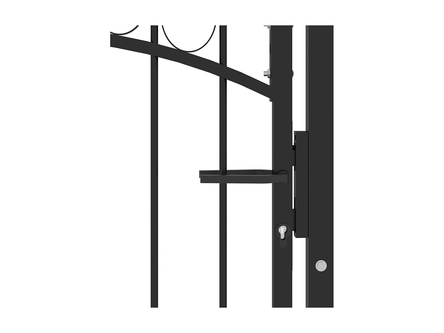 Portail de clôture avec dessus arqué Acier 100x150 Noir