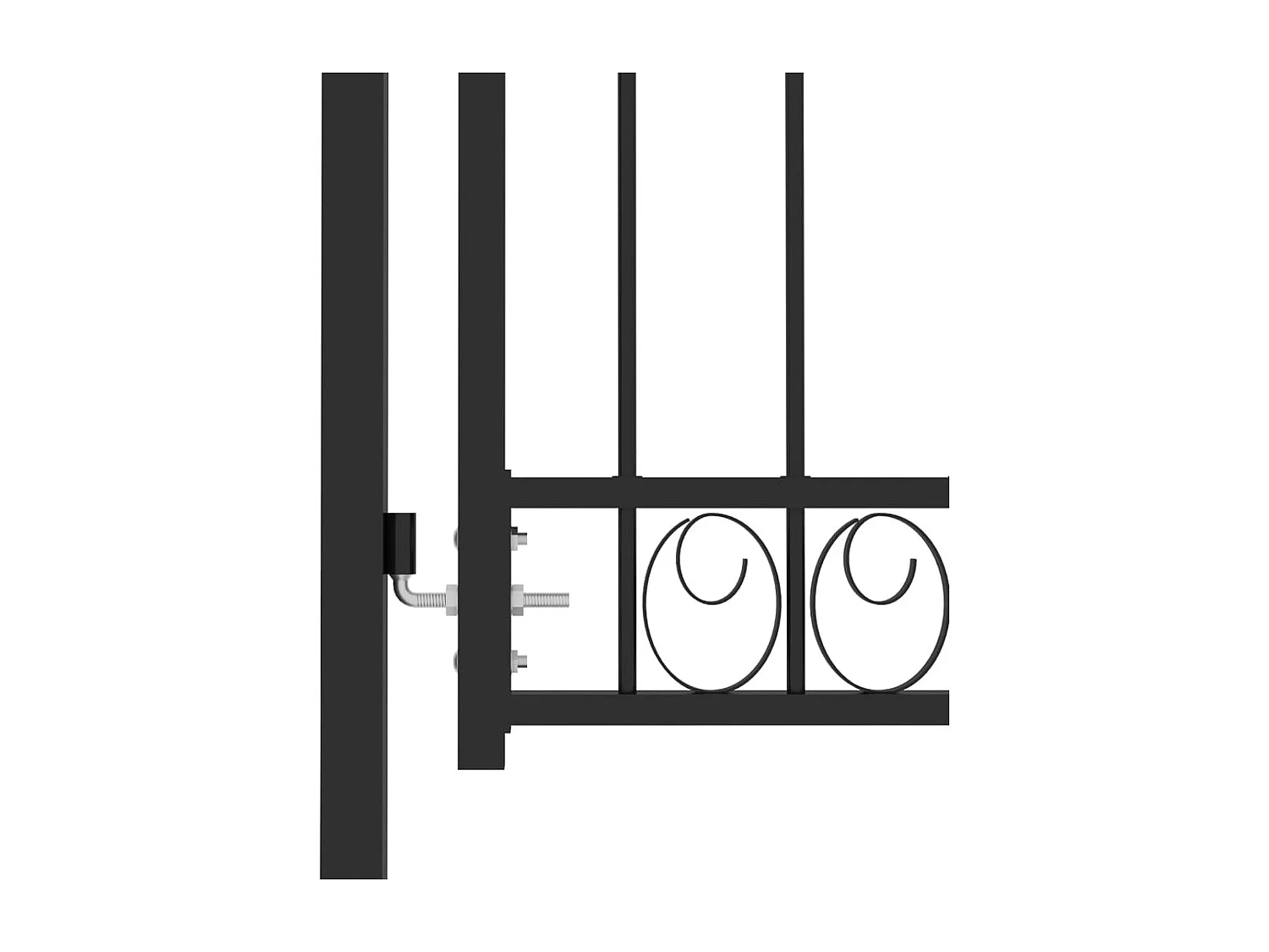 Portail de clôture avec dessus arqué Acier 100x150 Noir