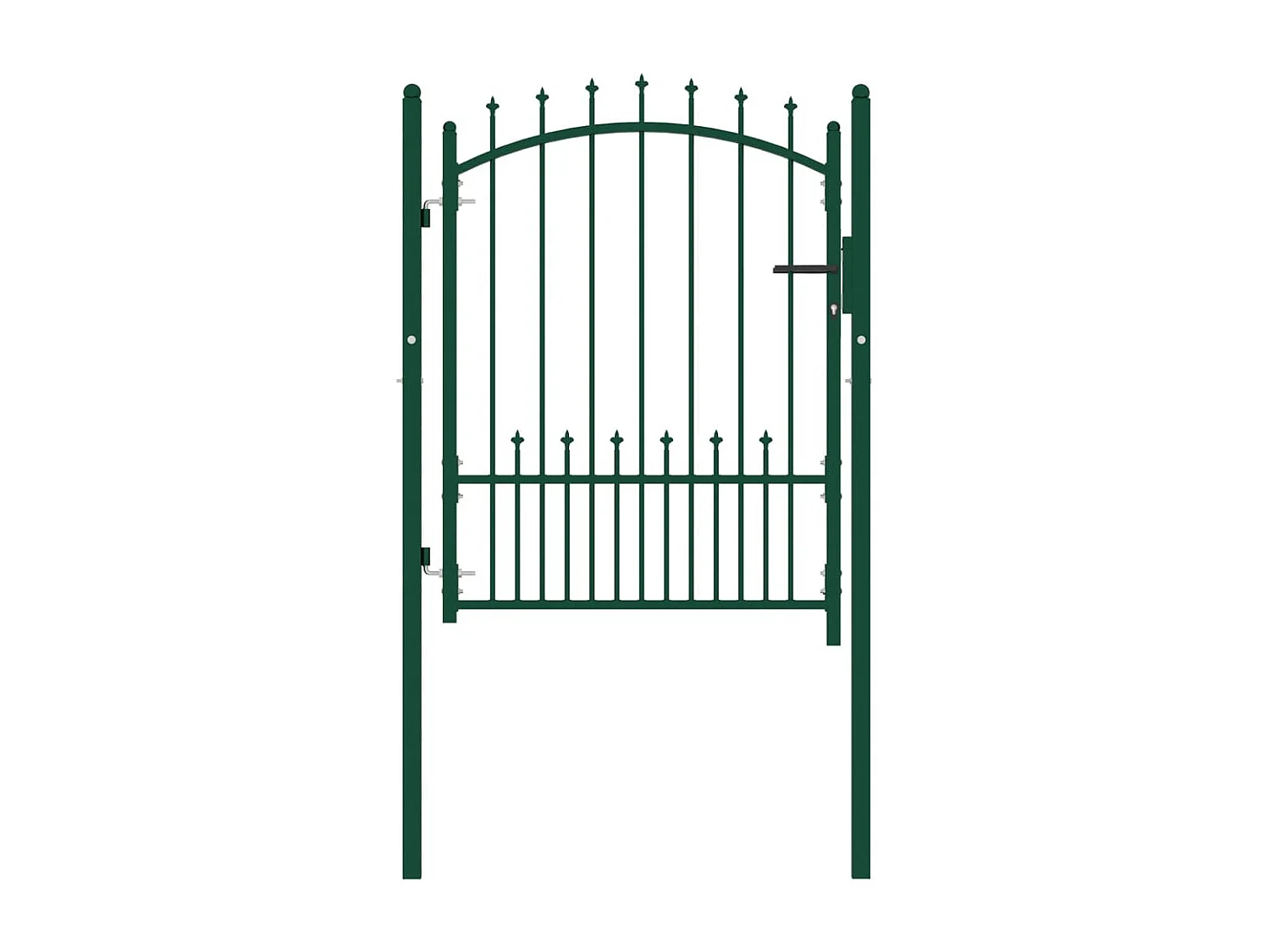 Puerta de valla con picos acero verde 100x125 cm
