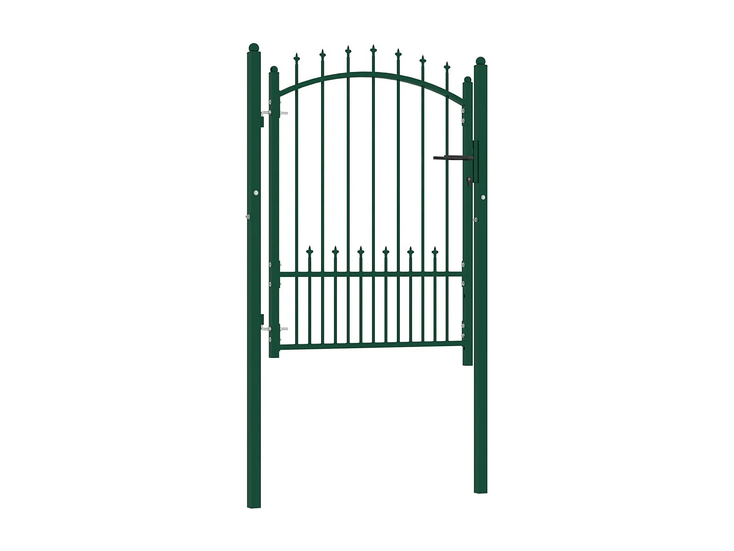 Puerta de valla con picos acero verde 100x125 cm
