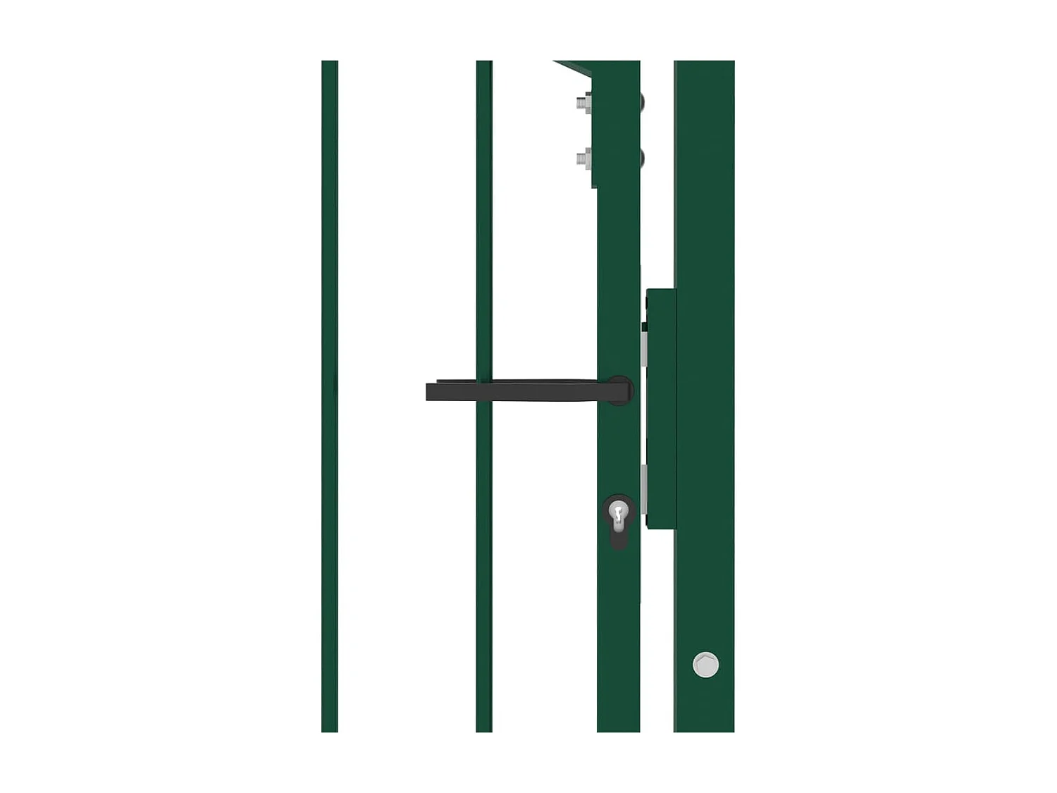 Puerta de valla con picos acero verde 100x125 cm