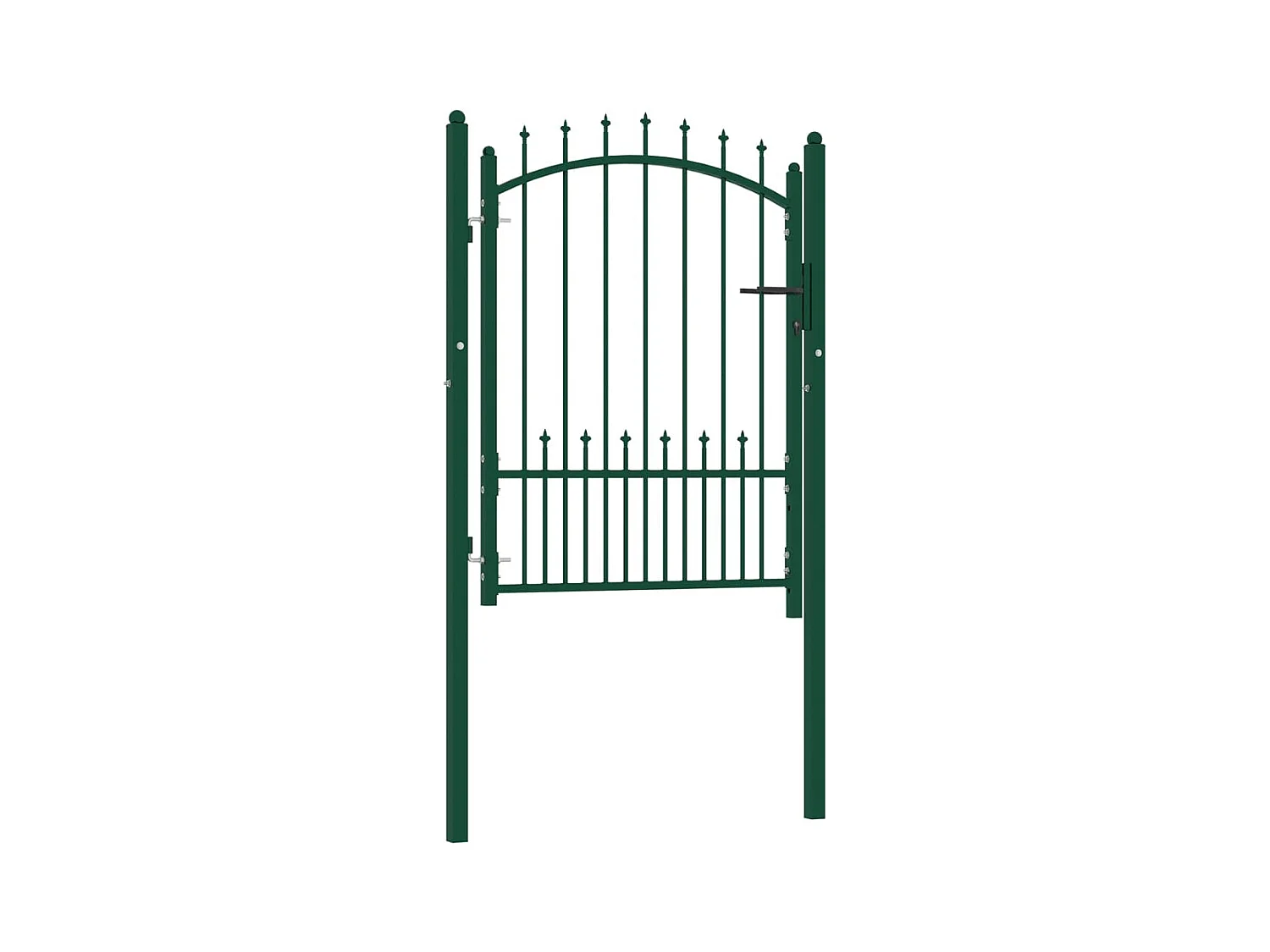 Portail de clôture avec pointes Acier 100x125 Vert 3
