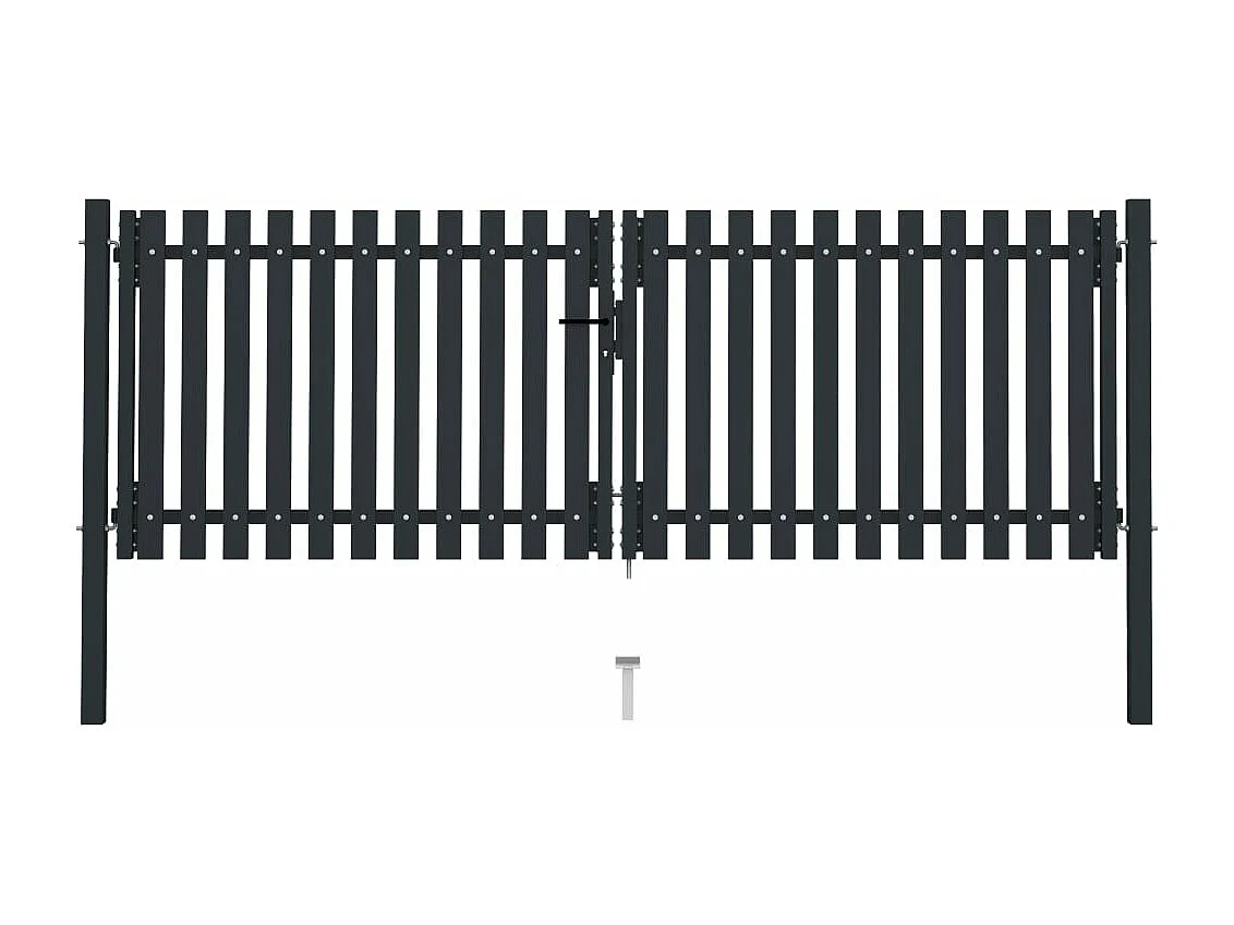 Portail de clôture à double porte Acier 306x150 Anthracite