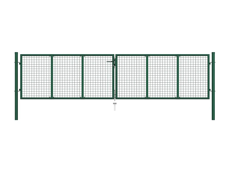 Portail en treillis de jardin Acier 400x100 Vert