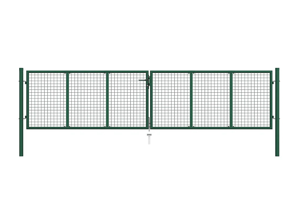 Portail en treillis de jardin Acier 400x100 Vert