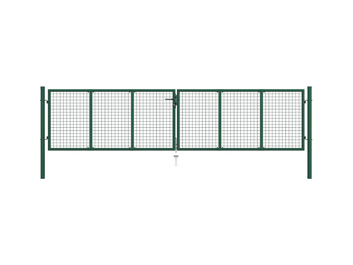 Portail en treillis de jardin Acier 400x100 Vert