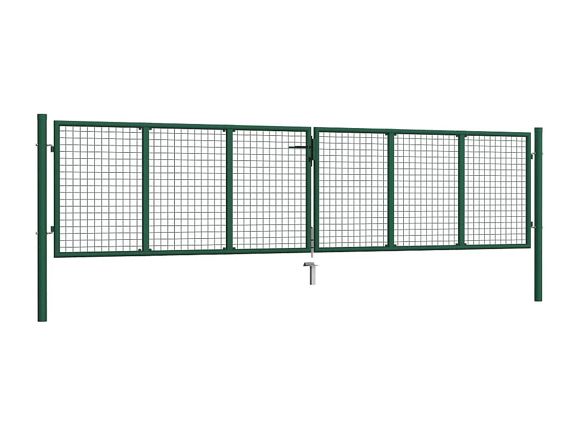 Portail en treillis de jardin Acier 400x100 Vert