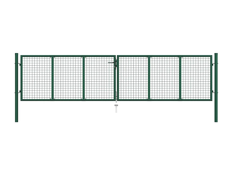 Portail en treillis de jardin Acier 400x75 Vert