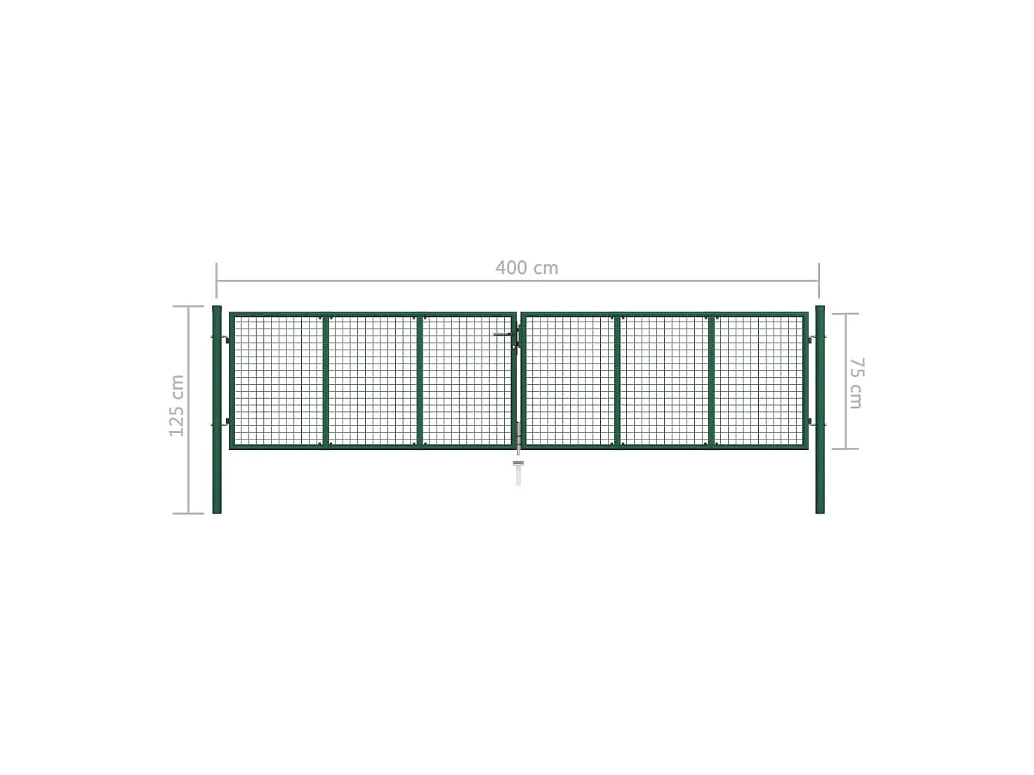 Portail en treillis de jardin Acier 400x75 Vert