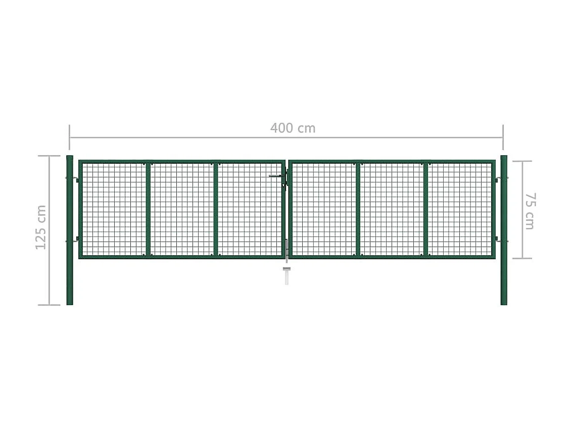 Portail en treillis de jardin Acier 400x75 Vert
