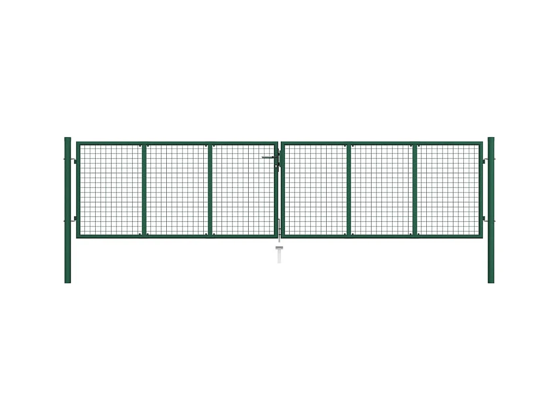 Portail en treillis de jardin Acier 400x75 Vert