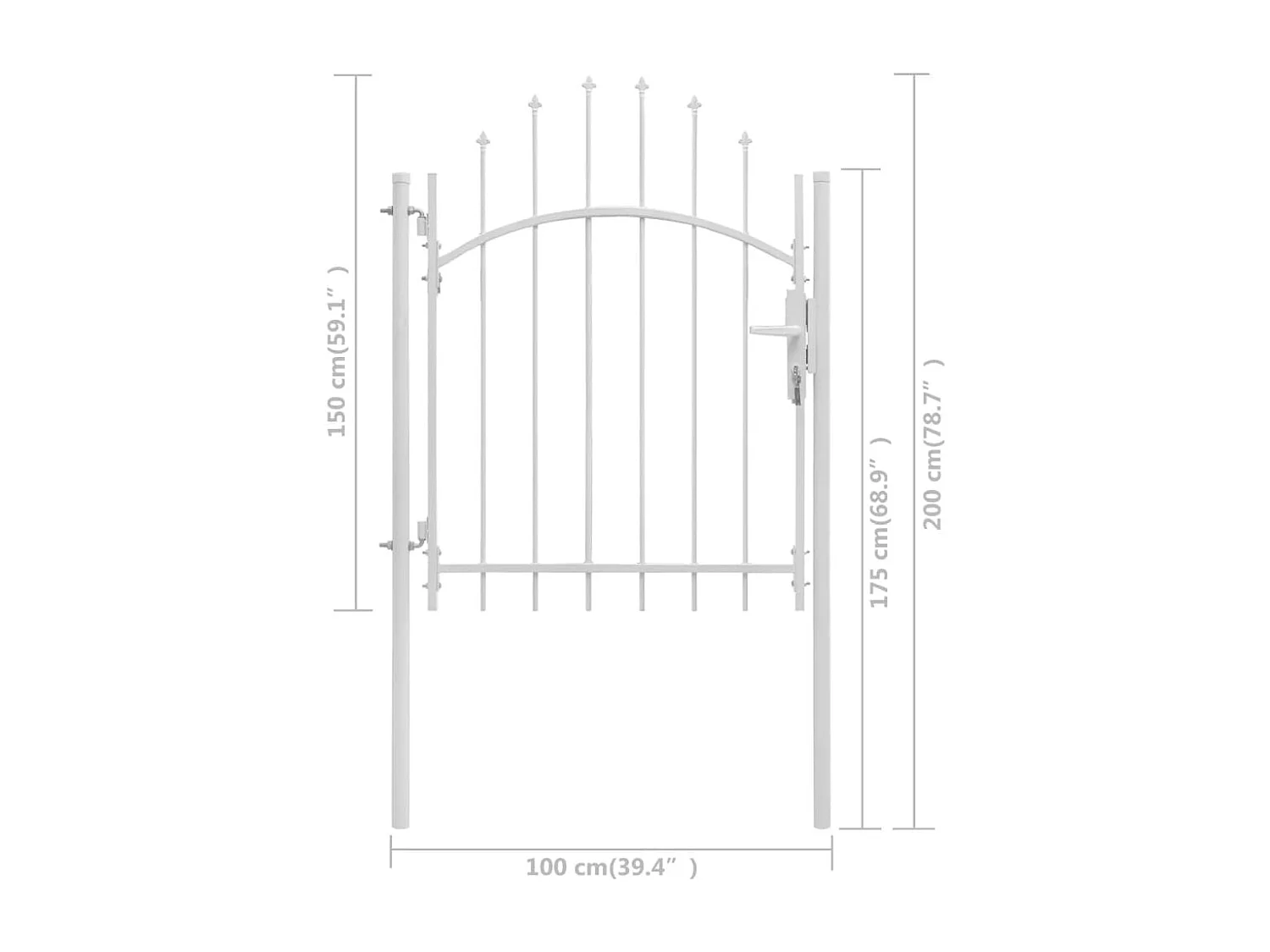 Portail de jardin Acier 1 x 2 m Blanc