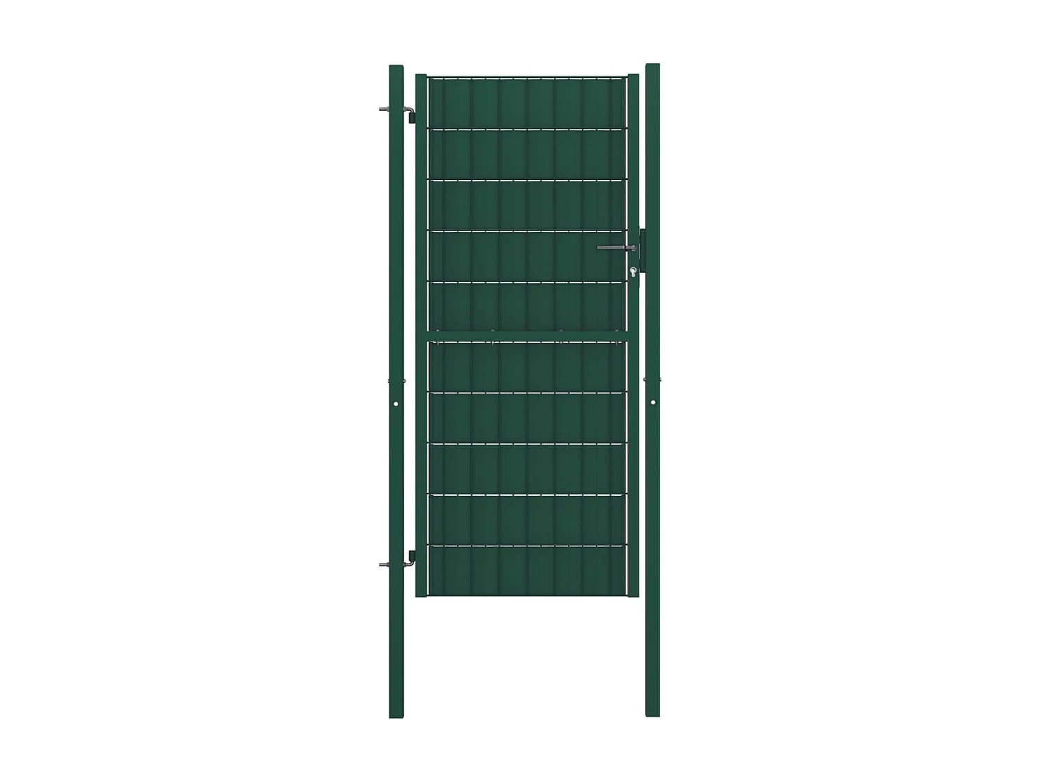 Puerta de valla de PVC y acero verde 100x124 cm