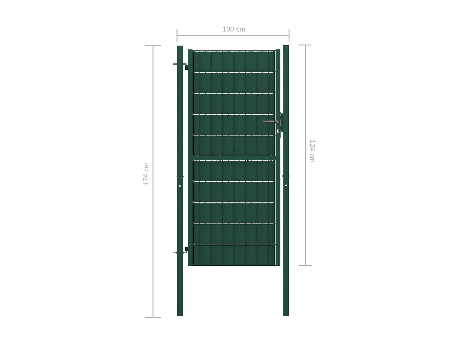 Puerta de valla de PVC y acero verde 100x124 cm
