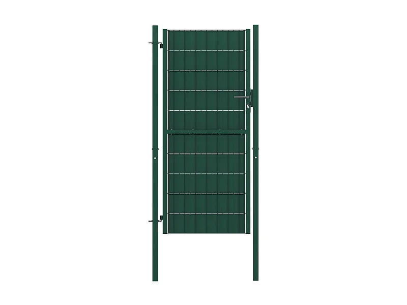 Puerta de valla de PVC y acero verde 100x124 cm